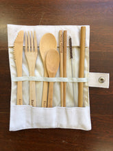 Load image into Gallery viewer, Earths Tribe Bamboo Cutlery Set - Roll Up